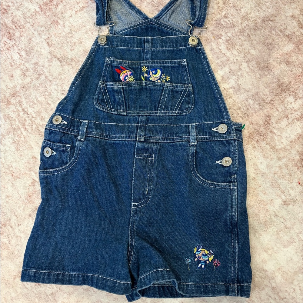 VTG Y2K Cartoon Network 2002 PowerPuff Girls Overalls Size 6x